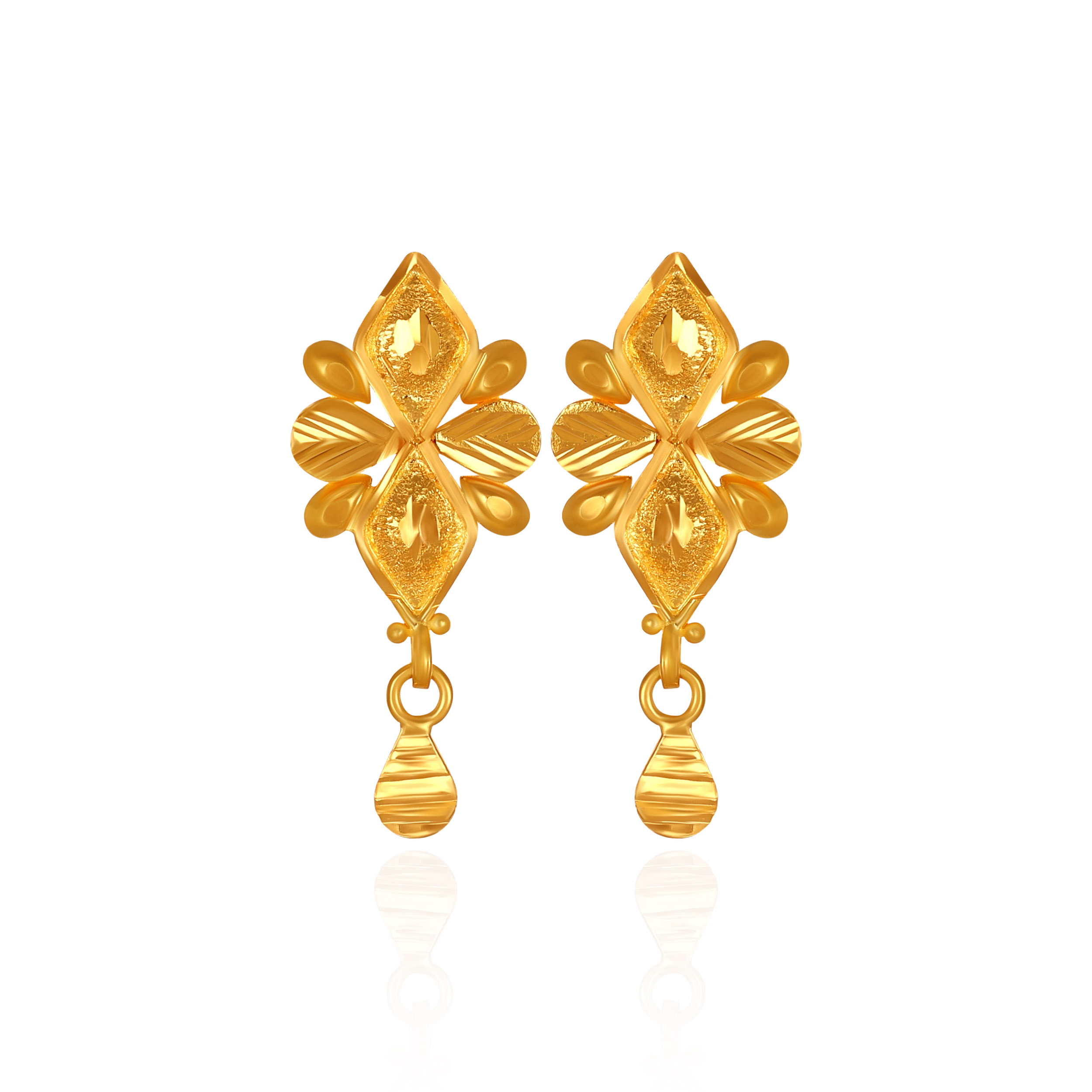 Petal Dance Gold Drop Earrings