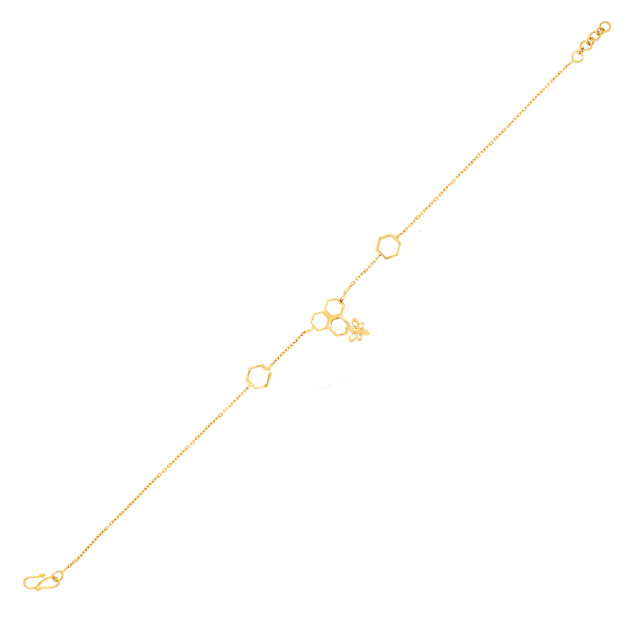 Hexagon Fly Gold Bracelet