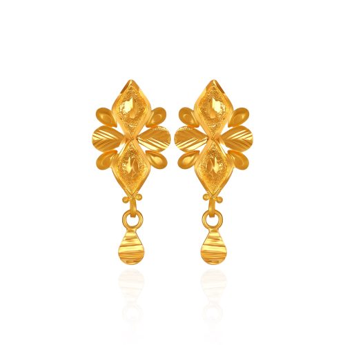 Petal Dance Gold Drop Earrings