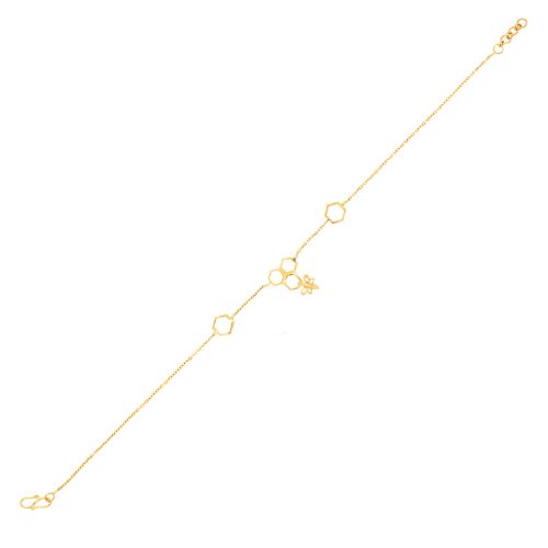 Hexagon Fly Gold Bracelet